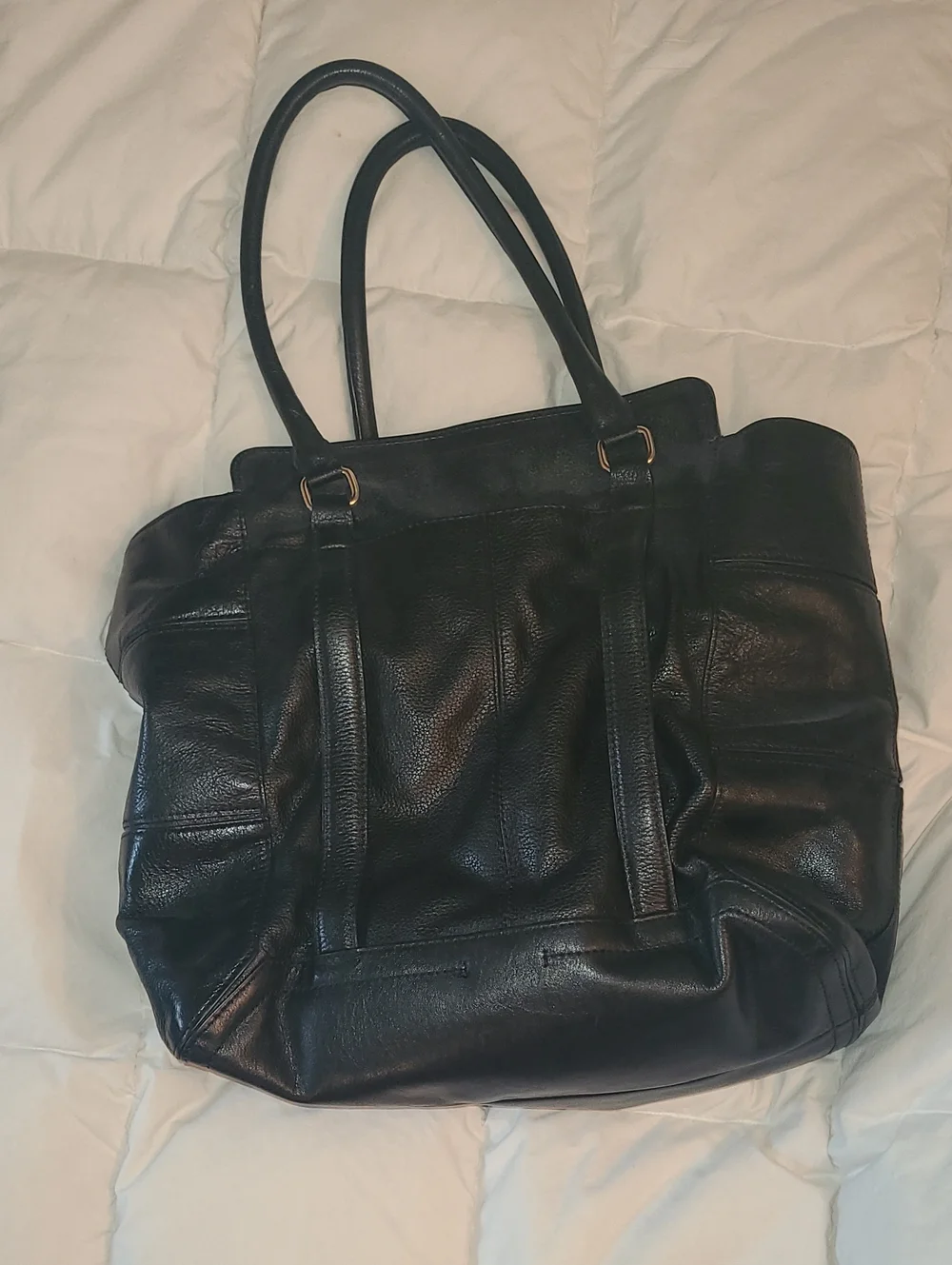 Kelsi Dagger Leather Bag. Black Leather With Cow Fur Front.